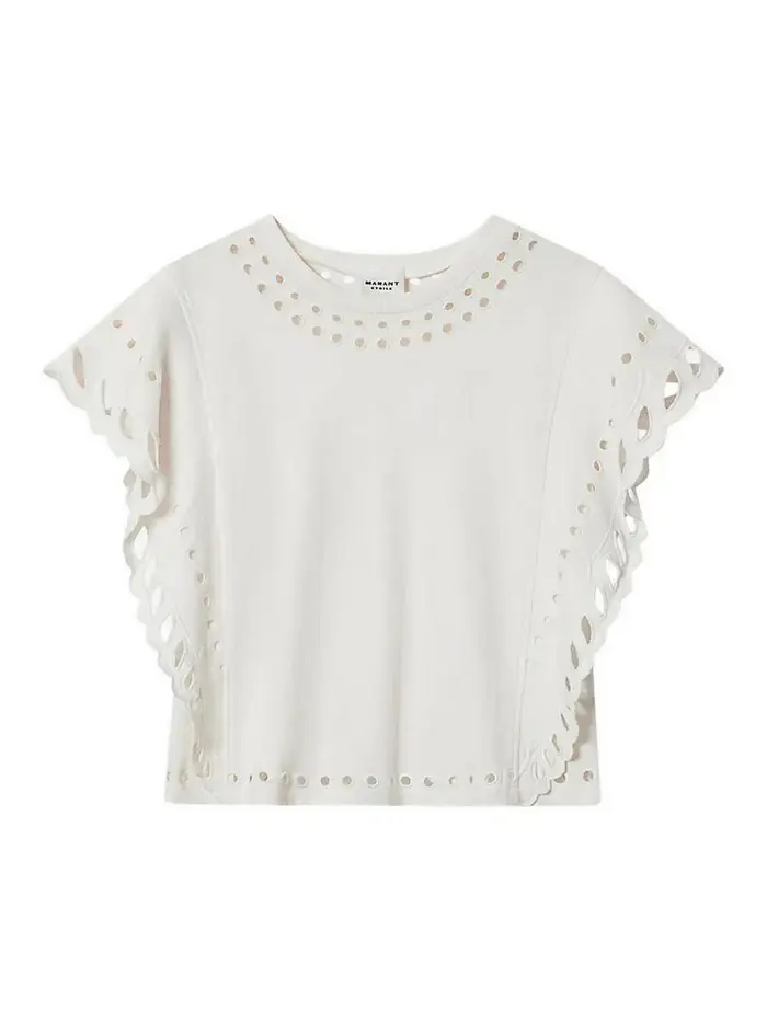 Isabel Marant Etoile Top in cotone Odyl Bianco