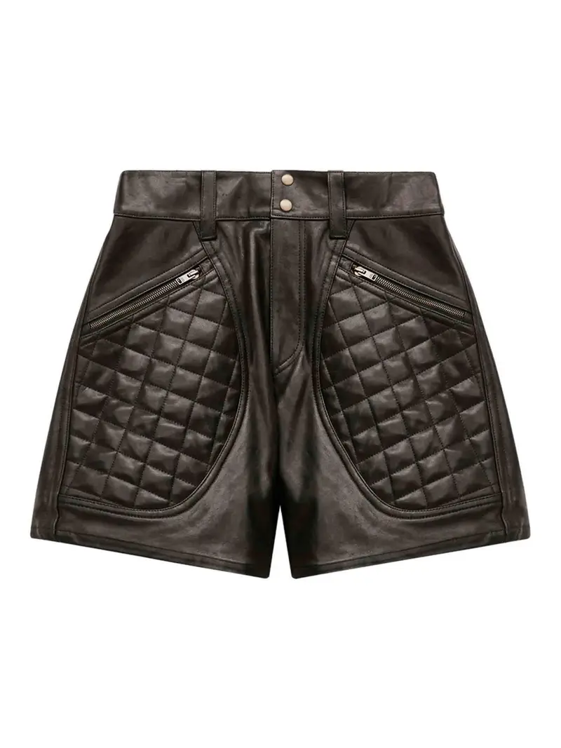 Isabel Marant Pantaloncini in pelle Candice Nero