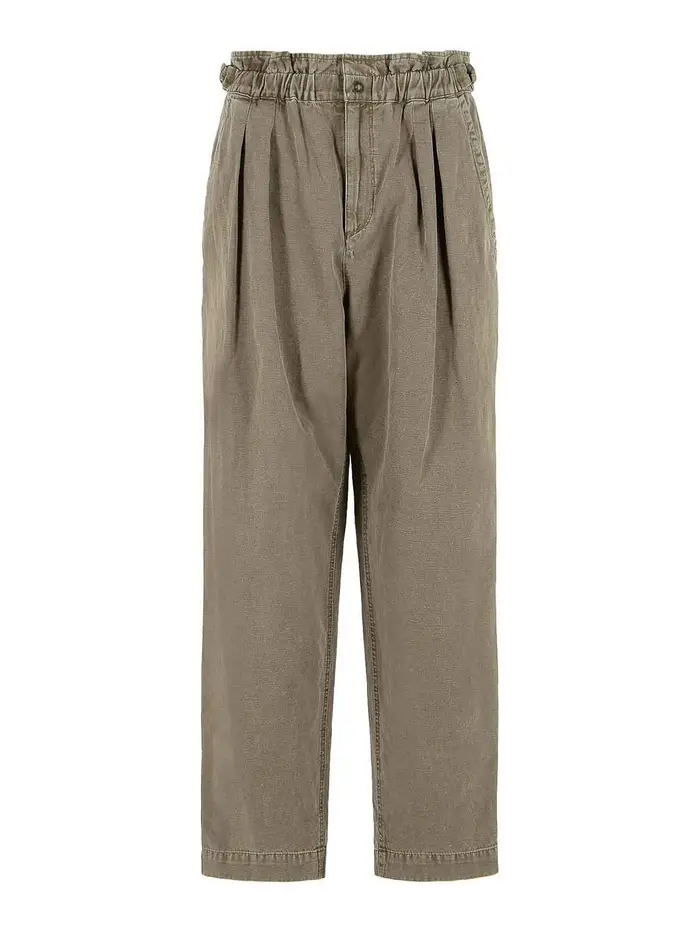 Isabel Marant Pantaloni Neriah in cotone e lino marrone
