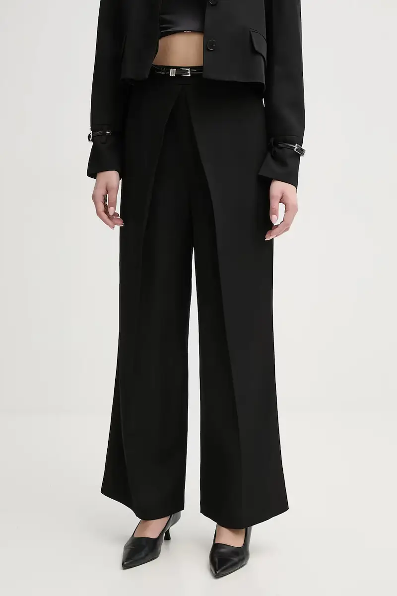 Isabelle Blanche pantaloni in lino misto donna colore nero IS25SS-P059-T004