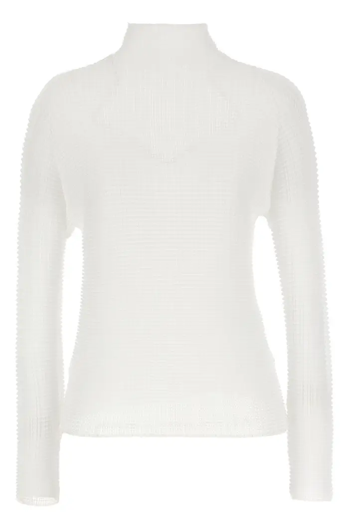 ISSEY MIYAKE Blusa Wooly Pleats Bianco