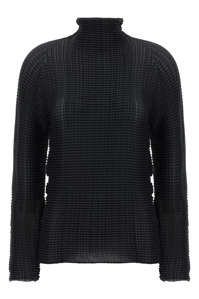 ISSEY MIYAKE Blusa Wooly Pleats Nero