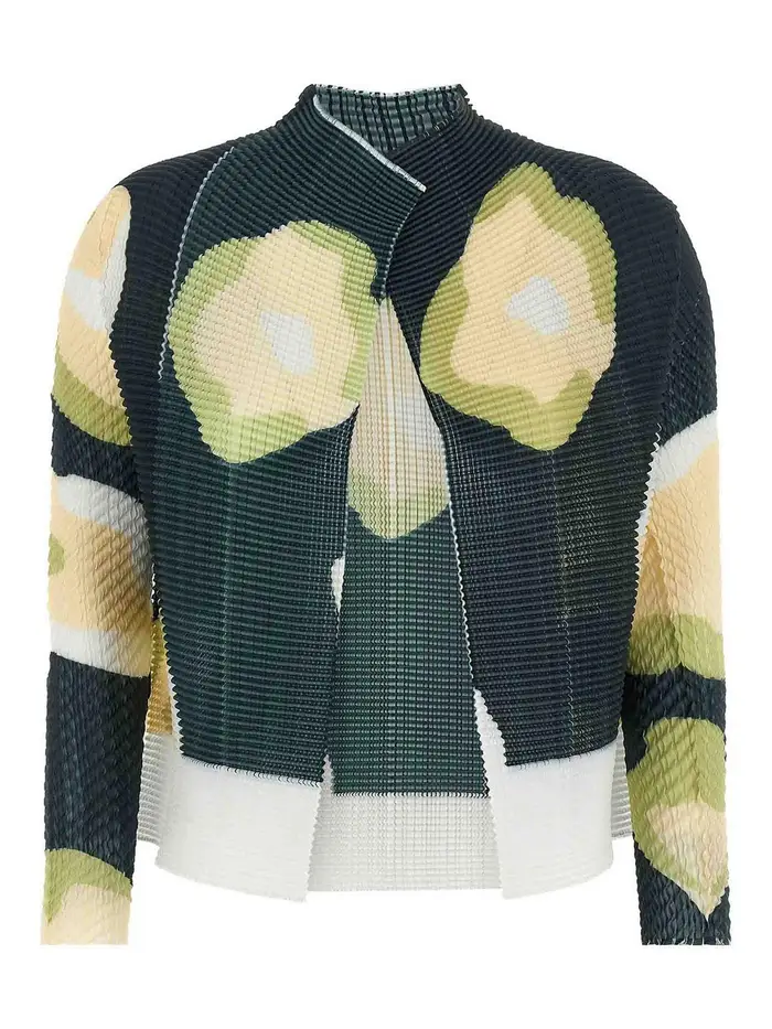 Issey Miyake Cardigan con top plissettato Verve Nero