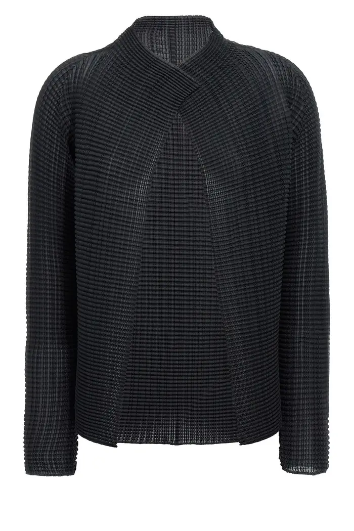 ISSEY MIYAKE Cardigan Wooly Pleats Nero