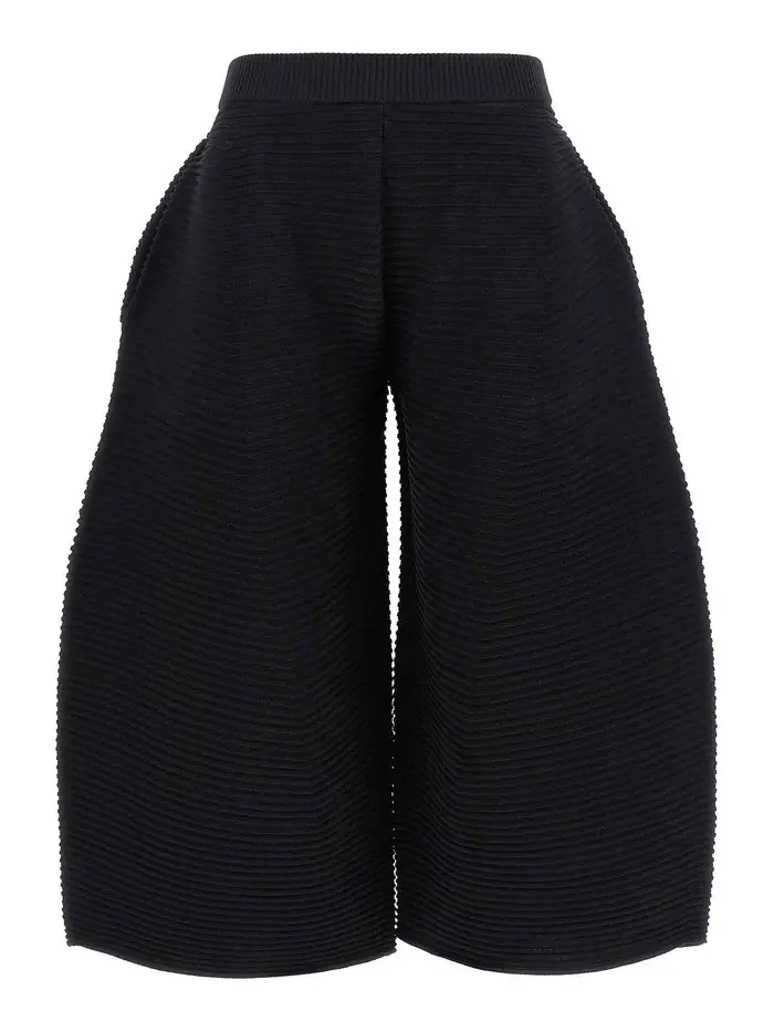 Issey Miyake Pantaloni in maglia ondulata Nero