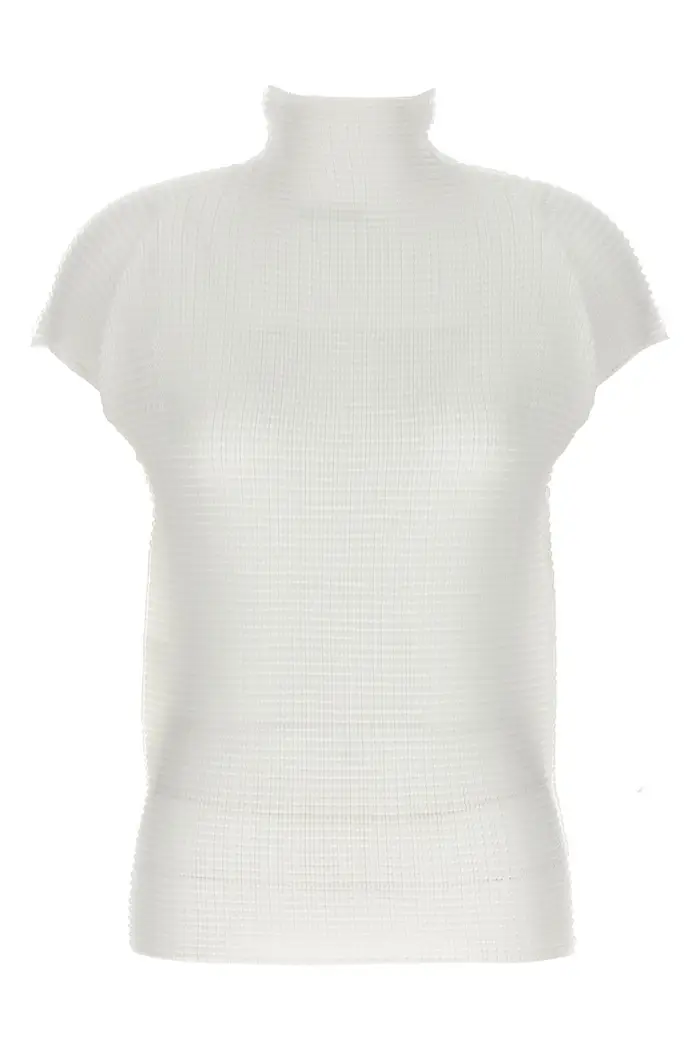 ISSEY MIYAKE T-Shirt Wooly Pleats-66 Bianco