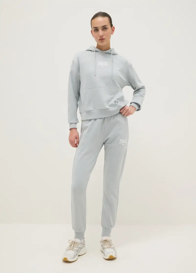 J EVERLAST DONNA J Everlast Pantaloni Donna Grigi in Misto Cotone Regular Fit con Logo