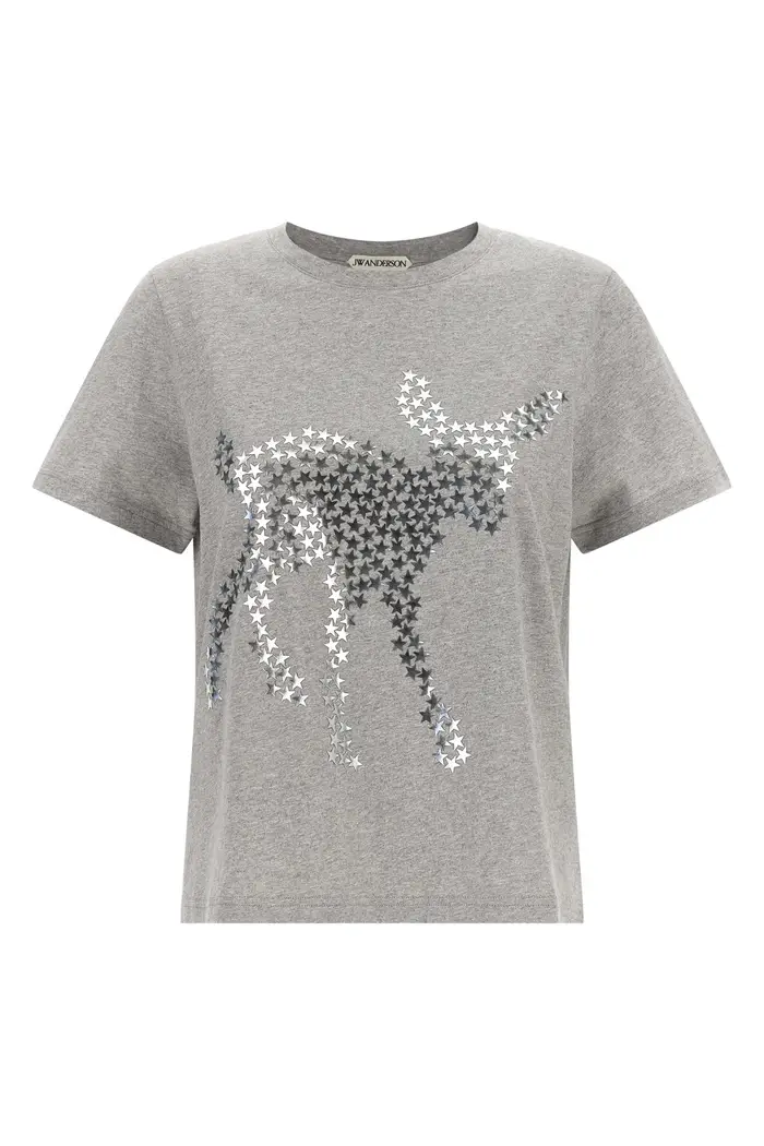 J W ANDERSON T-Shirt Animal Stars Grigio
