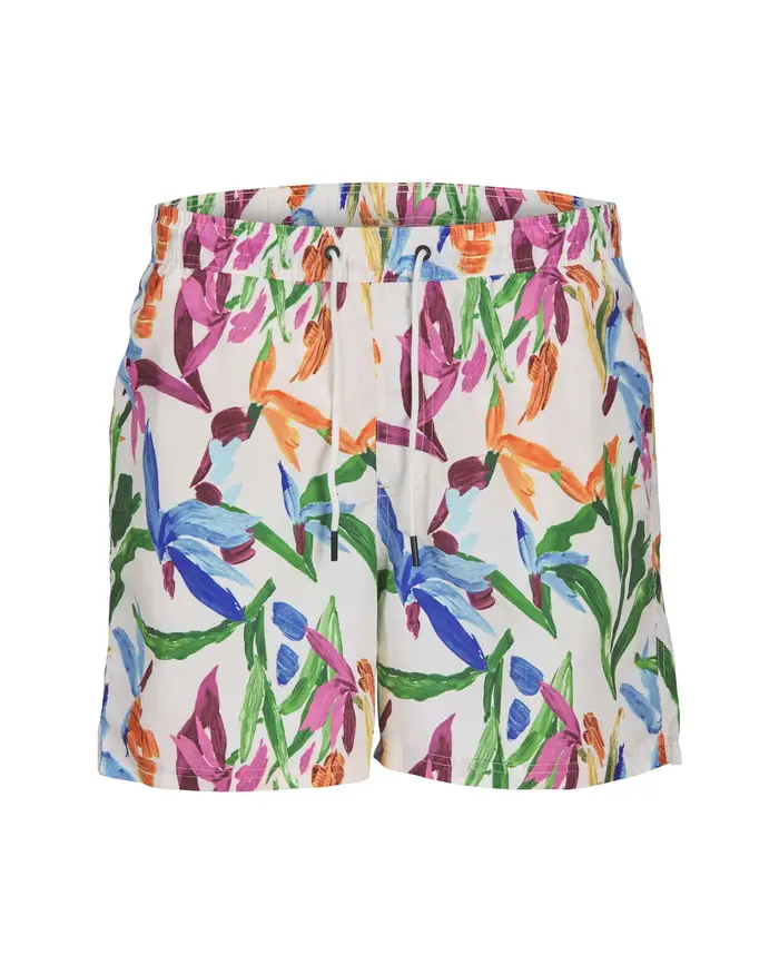 Boxer mare bianco con fantasia pennellate multicolor