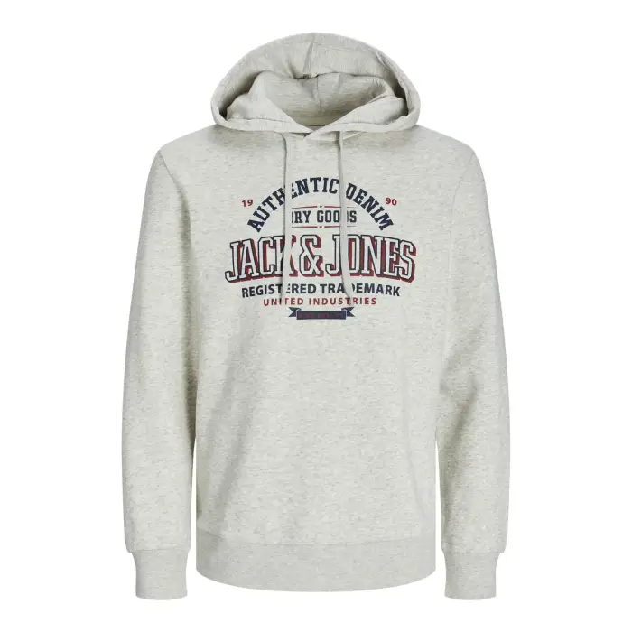 Felpa a 2 colli con cappuccio e logo Jack & Jones Blanc