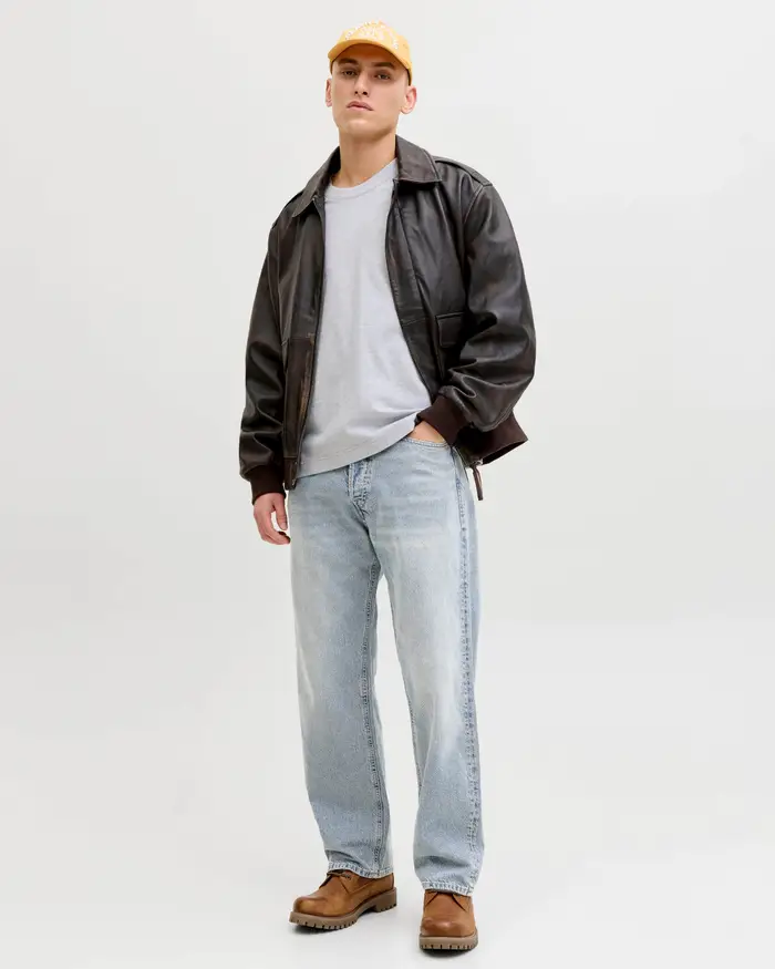 Jack & Jones Jeans lavaggio chiaro in cotone a gamba dritta