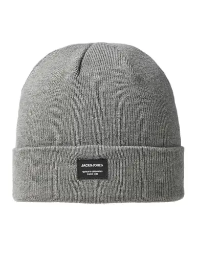 JACK & JONES Jjdna Beanie Noos, Cuffia Uomo, Grigio (Grey Melange)