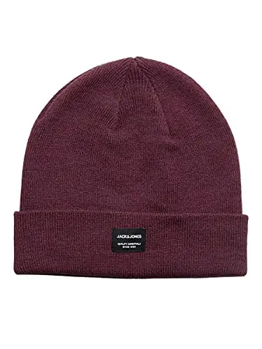 JACK & JONES NOS Jacdna Beanie Noos, Cuffia Uomo, Rosso (Port Royale Port Royale)
