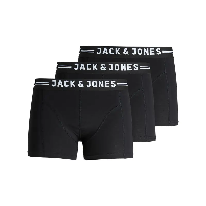 Jack & Jones Set di 3 boxer Sense 12081832 Nero