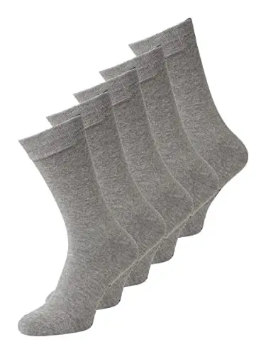 JACK & JONES Sock 5 Pack Noos Calzini, Light Grey Melange/Detail: LGM-LGM-LGM