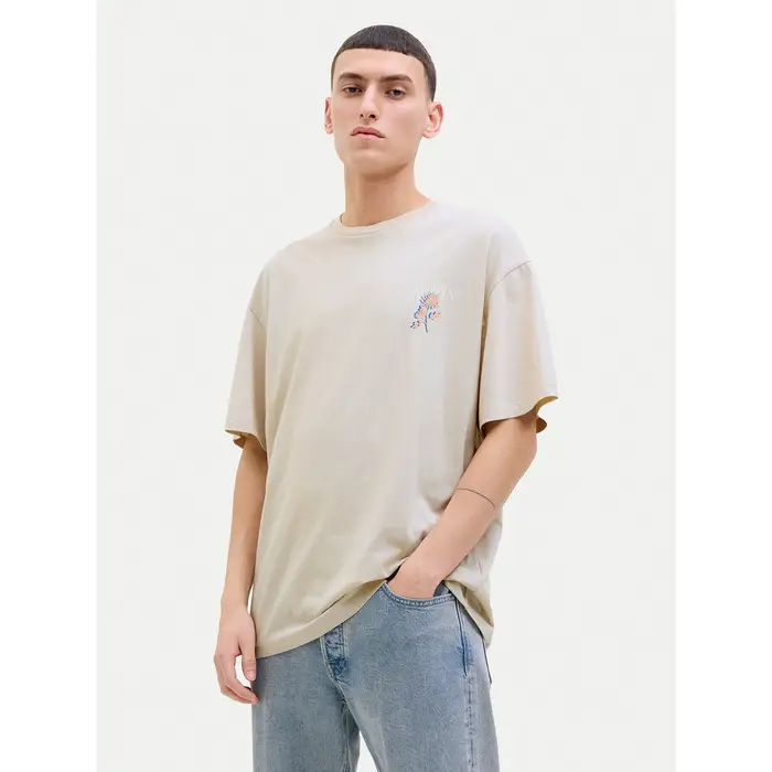 Jack & Jones T-shirt Charge 12269384 Beige Relaxed Fit