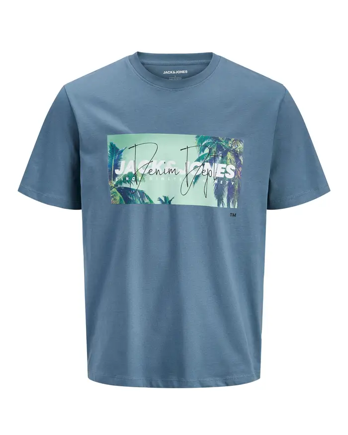 Jack & Jones T-shirt avio in cotone con stampa logo floreale
