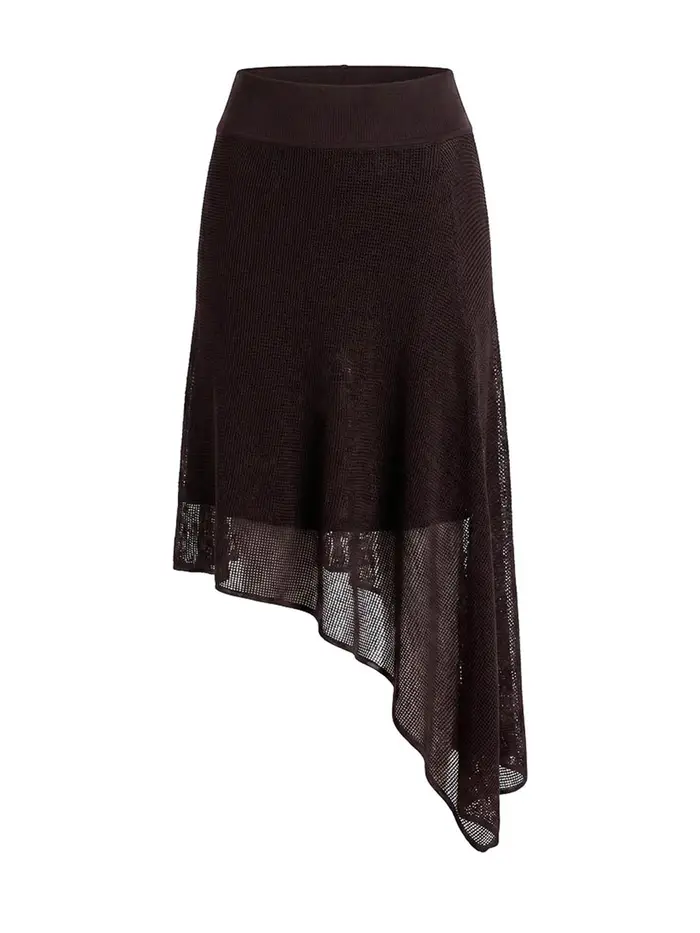 Jacquemus La Jupe Voile Marrone