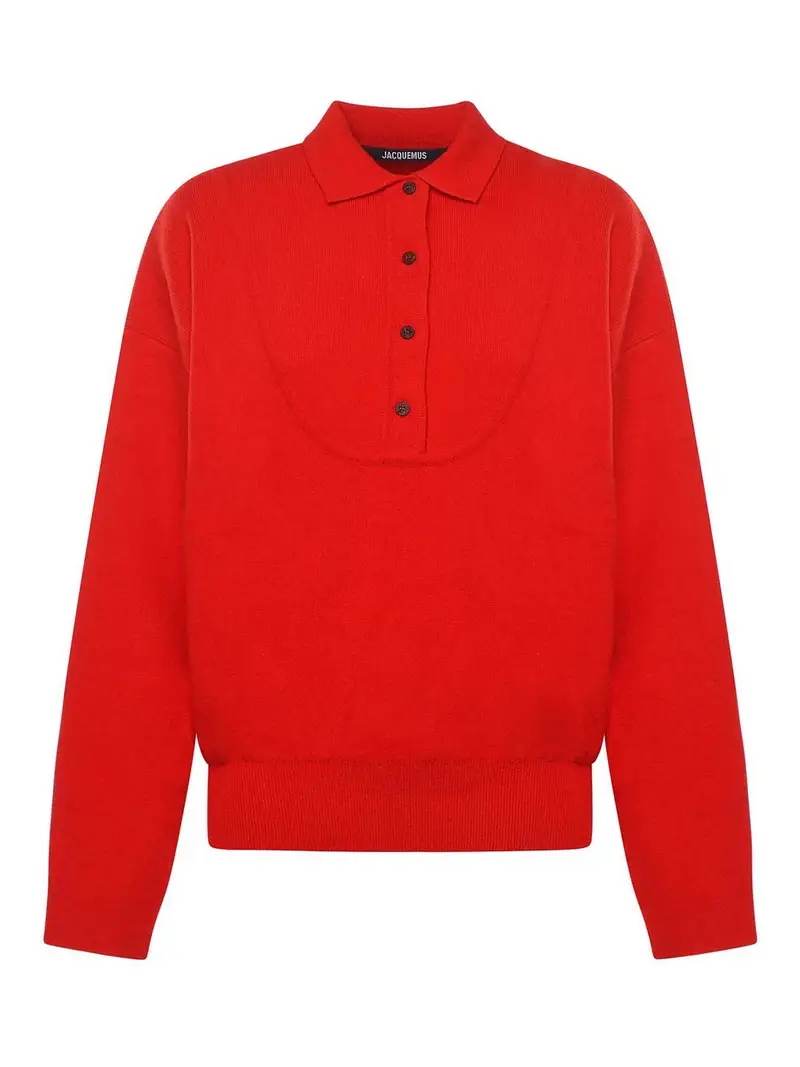 Jacquemus La Maille Vereuse Pallone Sweater Rosso