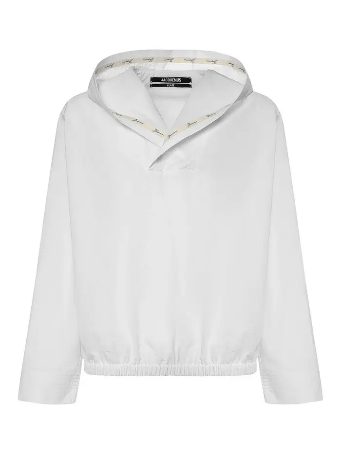 Jacquemus Top Marin in cotone con cappuccio Bianco