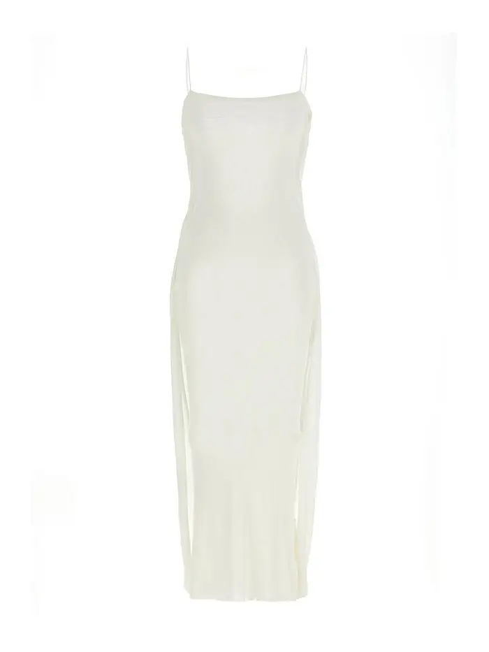 Jacquemus Vestito La Robe Maille Plumetis Bianco