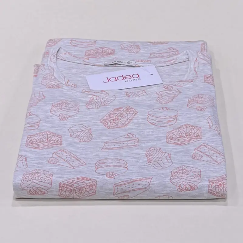 Jadea Pigiama corto liquirizia 3226 fresco cotone donna grigio melange