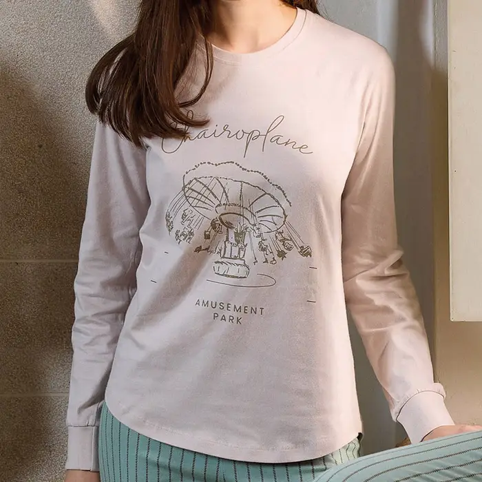 Jadea Pigiama girocollo giove 5234 caldo cotone donna piombo