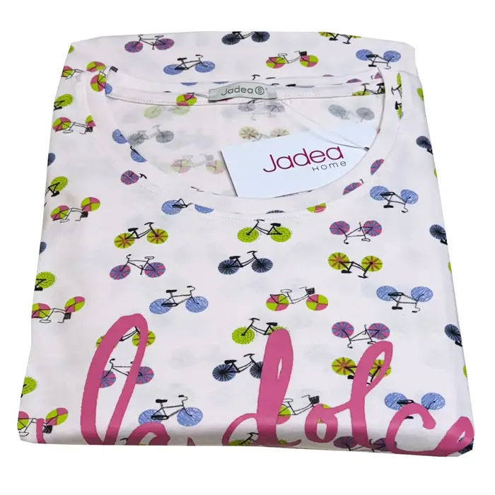 Jadea Pigiama girocollo menta 3190 jersey di cotone donna grigio melange