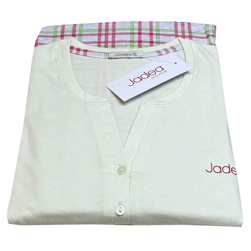 Jadea Pigiama serafino timo 3196 jersey di cotone donna verdino