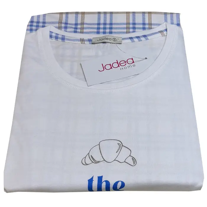 Jadea Pigiama serafino timo 3197 jersey di cotone donna bianco