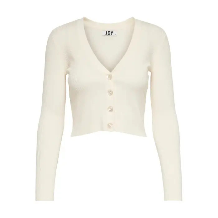 JDY Cardigan donna a maniche lunghe in maglia Donnel Blanc