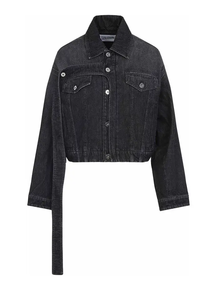 Jean Paul Gaultier Giacca in denim di grandi dimensioni Nero