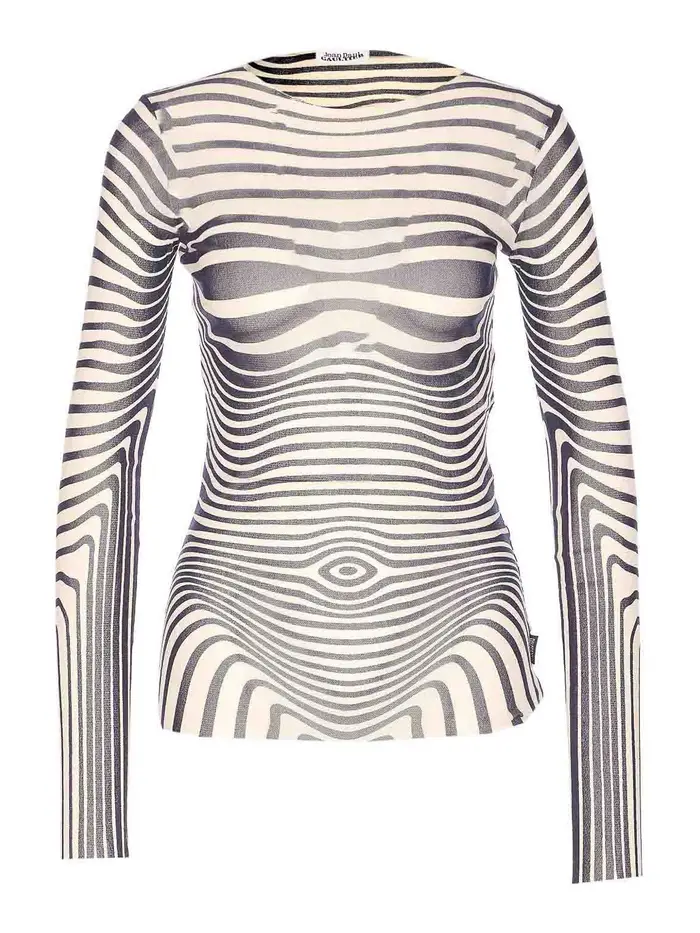 Jean Paul Gaultier Top riedizione bianca e nera Beige