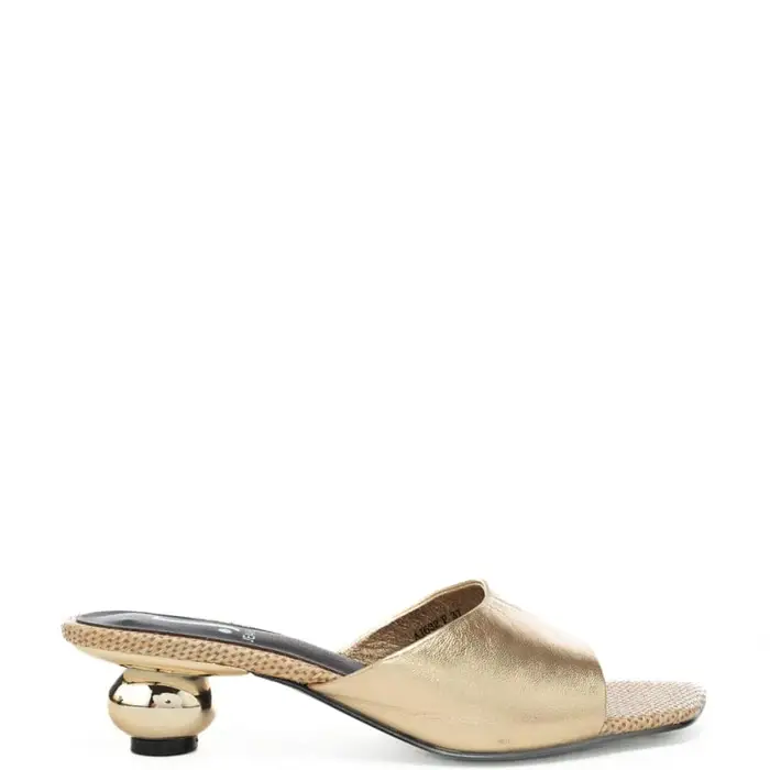 scarpe da donna con tacco scultoreo platino