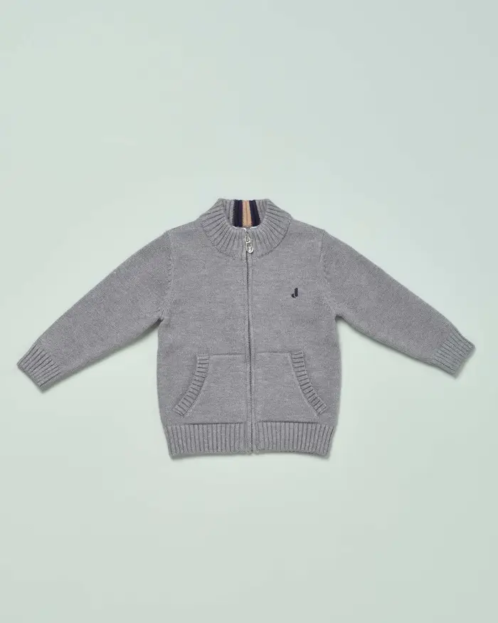 Magia Jeckerson grigia in viscosa con zip e colletto alto