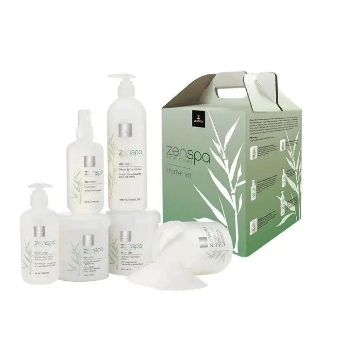 Jessica Starter Kit Set ZenSpa Revive Volcanic Pumice Esfoliante Piedi Scrub 435 g + Aloe Vera Cuticole Gel 251 ml + Vitamin E Crema