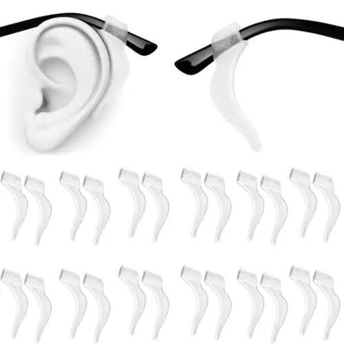 JEYORZY 12 Paia Ferma Occhiali, Ferma Occhiali in Silicone, Occhiali Antiscivolo Gancio, Antiscivolo Reggi Occhiali