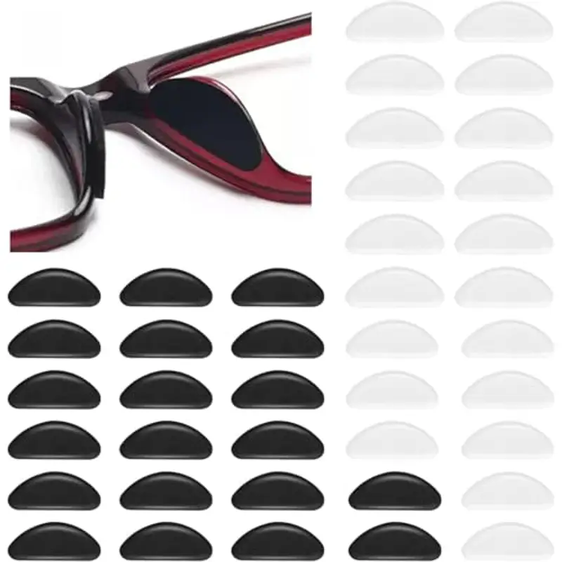 JEYORZY 20 Paia Naselli per Occhiali Antiscivolo Occhiali Silicone, in silicone tipo D, Nasello Antiscivolo Comodi per d'Aria, Naselli
