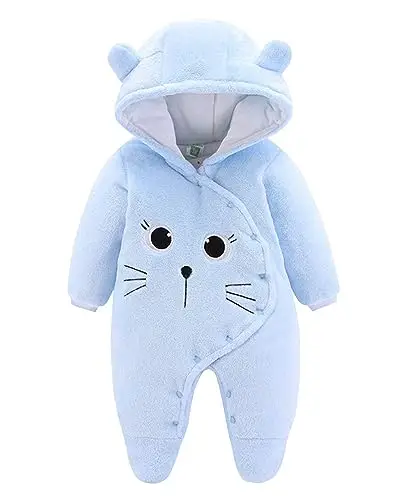 JiAmy Tute da Neve Neonato Footed Pagliaccetto per Ragazze Ragazzi, Tute da Neve Bambino Pile Tuta Neve Neonato Inverno