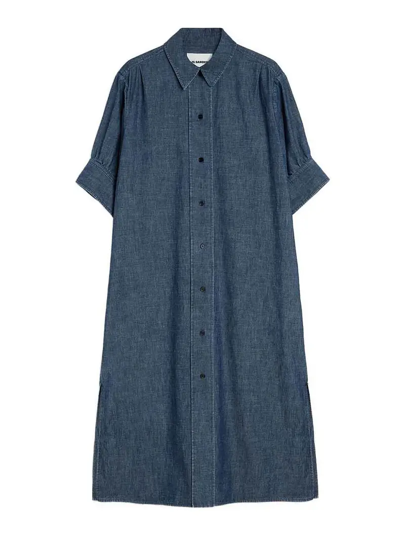 Jil Sander Abito chemisier in cotone denim Blu