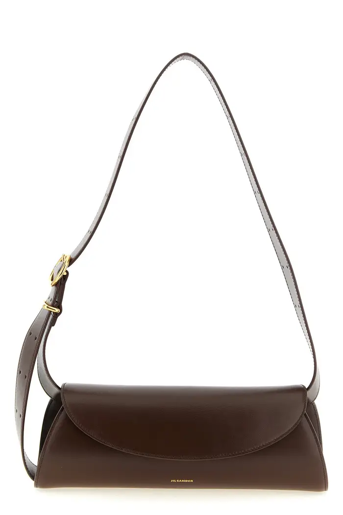 JIL SANDER Borsa A Spalla Cannolo Piccola Marrone