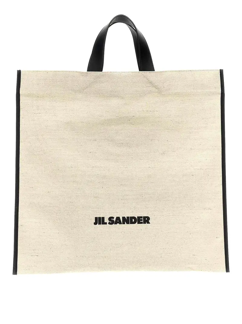 Jil Sander Borsa quadrata con bordo a libro Bianco