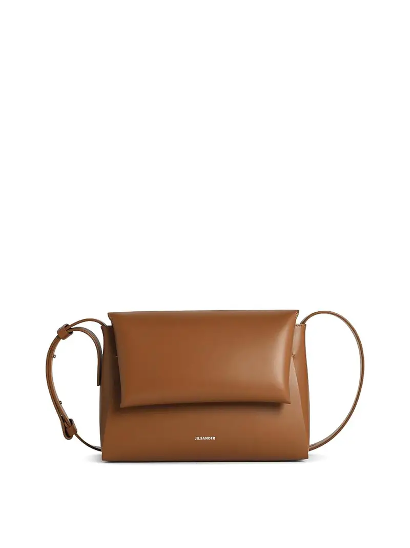 Jil Sander Borsa trasversale in pelle marrone messenger