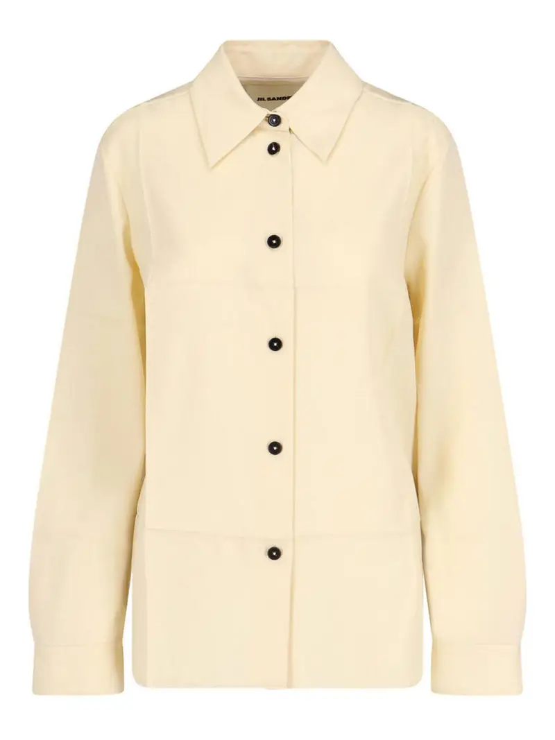 Jil Sander Camicia In Lana Vergine Bianco
