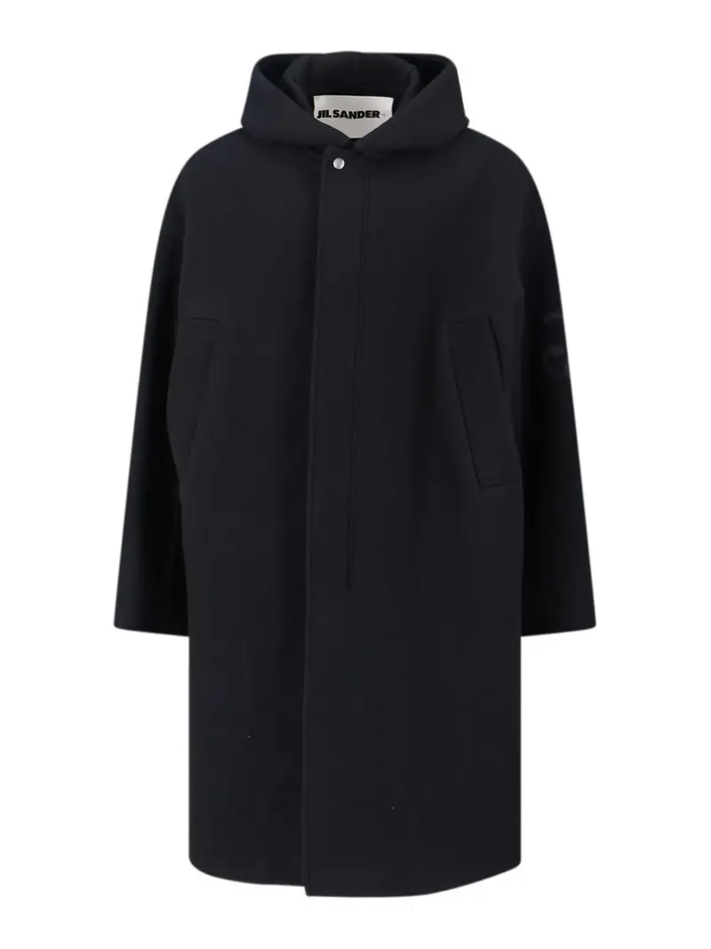 Jil Sander Cappotto In Lana Vergine Nero