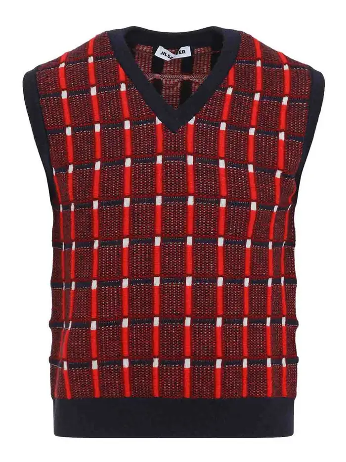 Jil Sander Gilet lavorato a maglia senza maniche Rosso