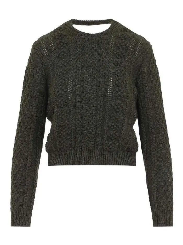 Jil Sander Maglione a trecce Verde