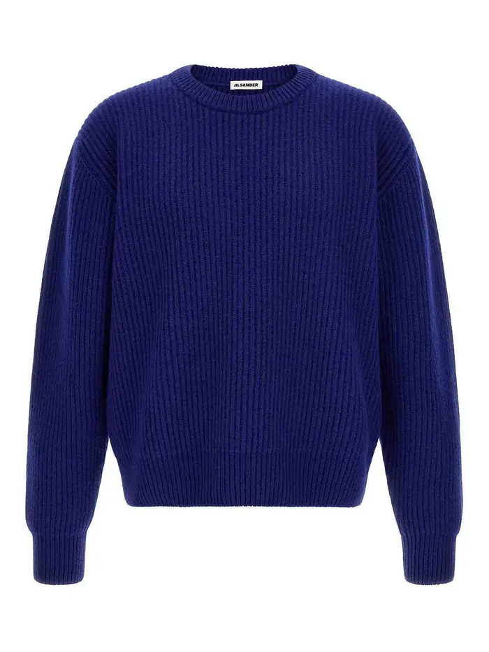 Jil Sander maglione costola del pescatore Blu