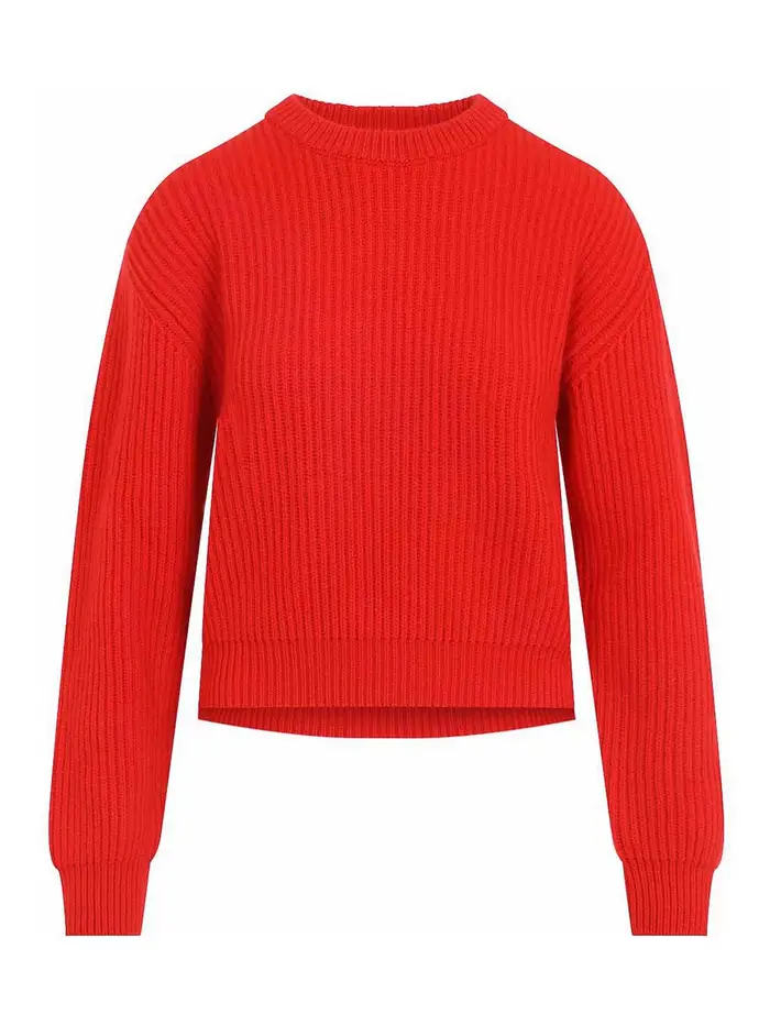 Jil Sander Maglione lavorato a coste Rosso