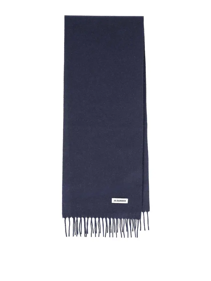Jil Sander Sciarpa in lana vergine Blu